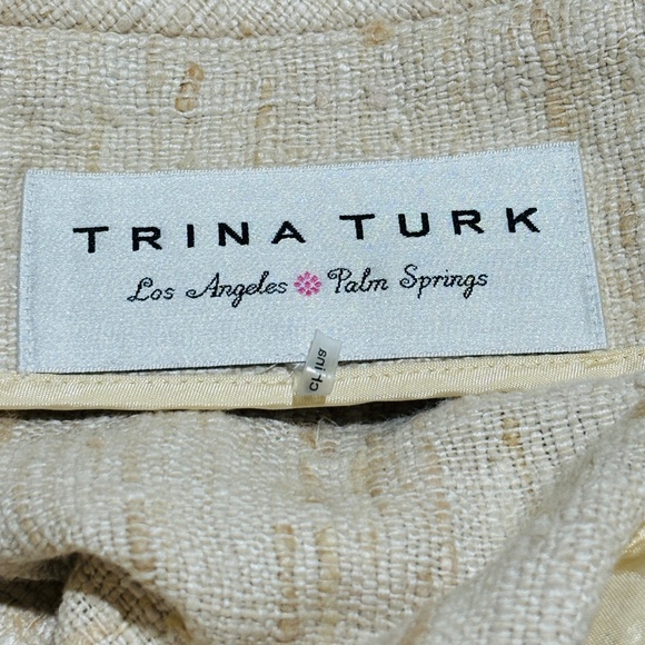 TRINA TURK 100% Raw Silk Kimono Cropped Jacket Sz 6 Drawstring Waist Minimalist - Picture 5 of 12